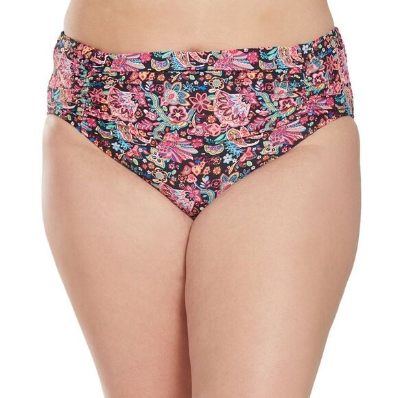 Sunsets Curve London Calling Shoreline Shirred Bikini Swim Bottom Plus Size 26 - Picture 5 of 9